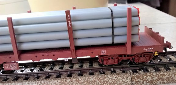 OS.KAR 4012.1 - Platte wagen met lading buizen - Afbeelding 7