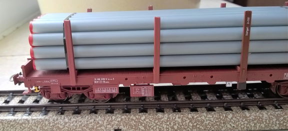 OS.KAR 4012.1 - Platte wagen met lading buizen - Afbeelding 8