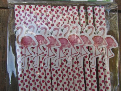 RIETJES FLAMINGO - PAPIER - PAKJE 16 STUKS - VAN 1,29 - NU 0,50 - 2