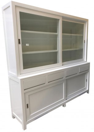 Uit voorraad strakke witte design buffetkast 240cm breed laden greeploos - nr. 1
