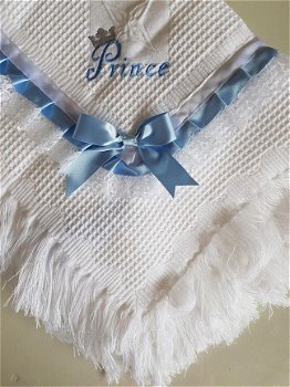 Doop deken doopdeken doopkleed prince wit blauw - 2