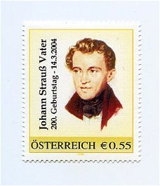 Z034 Johann Strauss Sr. Postzegel / Oostenrijk