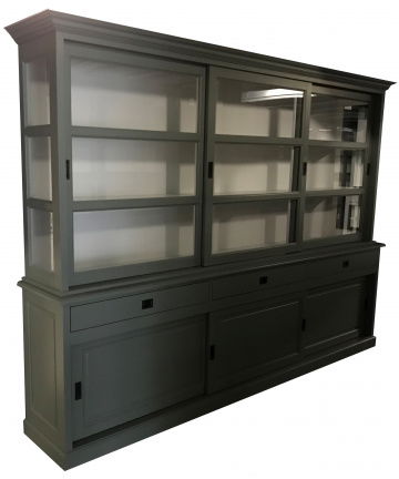 Buffetkast Putten Engels groen- wit 300 x 50/40 x 220cm - nr. 1