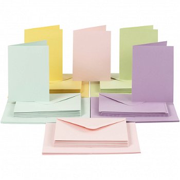 Kaarten met enveloppen pastels 210gr 10,5x15cm 50 sets - 1
