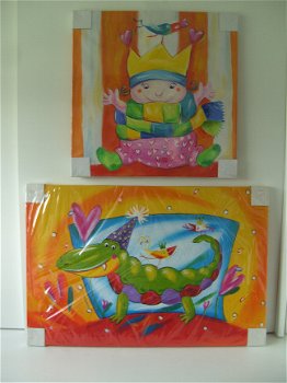 KINDER SCHILDERIJ COLLECTIE 2 STUKS VOOR ZACHT PRIJSJE! - 1