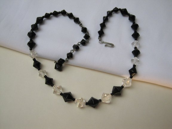 Ketting zwart en transparante glaskralen 35.5-42 cm - Afbeelding 5