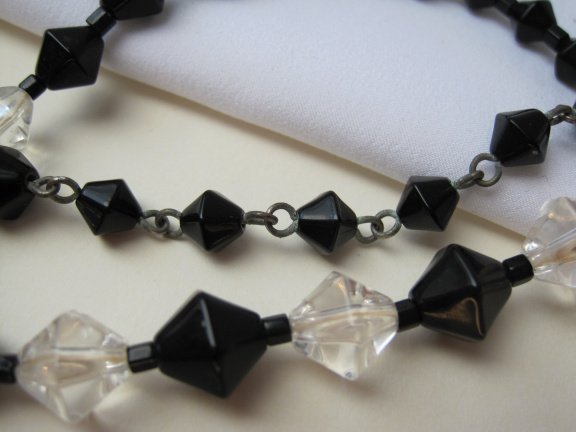 Ketting zwart en transparante glaskralen 35.5-42 cm - Afbeelding 6