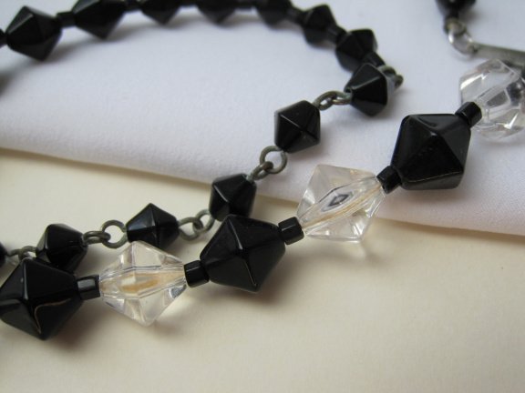 Ketting zwart en transparante glaskralen 35.5-42 cm - Afbeelding 7