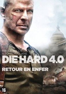 Die Hard 4.0 (DVD) met oa Bruce Willis  hoes met grijze achtergrond