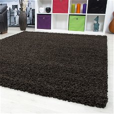 Hoogpolig shaggy tapijt Zwart 60 x 110 cm t/m 300 x 400 cm