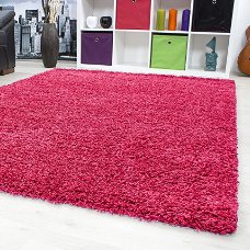 Hoogpolig shaggy tapijt Roze 60 x 110 cm t/m 300 x 400 cm