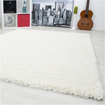 Hoogpolig shaggy tapijt Creme 60 x 110 cm t/m 300 x 400 cm - 1