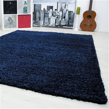 Hoogpolig shaggy tapijt Blauw 60 x 110 cm t/m 300 x 400 cm - 1