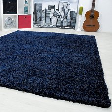 Hoogpolig shaggy tapijt Blauw 60 x 110 cm t/m 300 x 400 cm