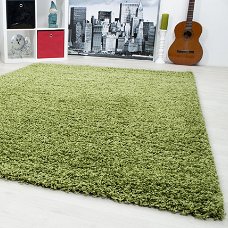 Hoogpolig shaggy tapijt Groen 60 x 110 cm t/m 300 x 400 cm