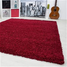 Hoogpolig shaggy tapijt Rood 60 x 110 cm t/m 300 x 400 cm