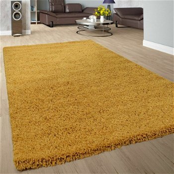 Hoogpolig shaggy tapijt Geel 60 x 110 cm t/m 300 x 400 cm - 1