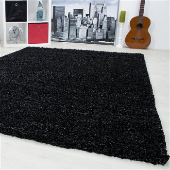 Hoogpolig shaggy tapijt Antraciet 60 x 110 cm t/m 300 x 400 cm - 1