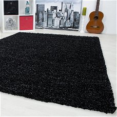 Hoogpolig shaggy tapijt Antraciet 60 x 110 cm t/m 300 x 400 cm