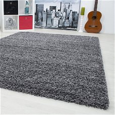 Hoogpolig shaggy tapijt Grijs 60 x 110 cm t/m 300 x 400 cm