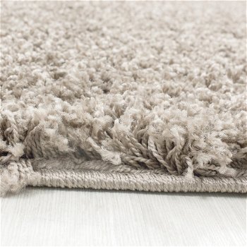 Hoogpolig shaggy tapijt Beige 60 x 110 cm t/m 300 x 400 cm - 3