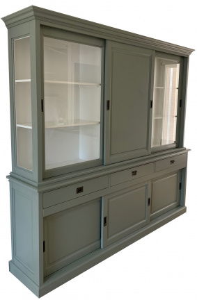 Buffetkast Deurne Engels groen- wit 240 x 50/40 x 220cm - nr. 1