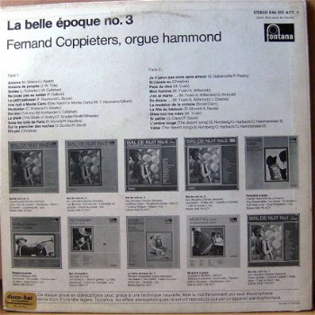 LP Fernand Coppieters - La Belle époque n° 3 - Hammond orgel - 2