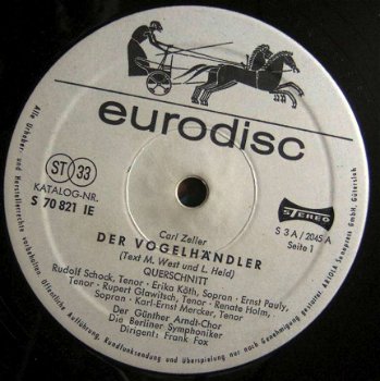 Klassieke LP Operette - Der Vogelhändler - Carl Zeller - 3