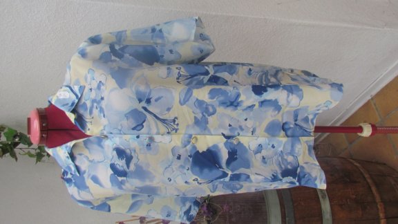 40-2535 Prachtige Blauw gekleurde Bloes Maat XL - 1