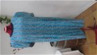 39-256 Prachtige Blauw gekleurde Jurk Maat XL - 1 - Thumbnail