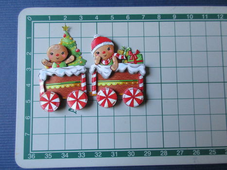 ky203 KERST Yvonne 3d plaatje, wagons / poppetjes - 2