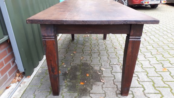 Grote MASSIEF eiken eettafel - Afbeelding 2
