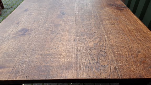 Grote MASSIEF eiken eettafel - Afbeelding 3