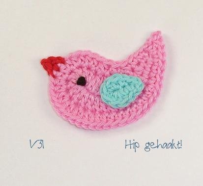 Hip gehaakte applicatie: vogeltje! - Afbeelding 5