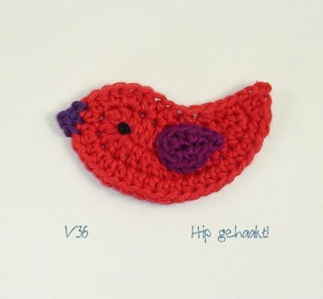 Hip gehaakte applicatie: vogeltje! - Afbeelding 7