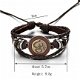 Aum mantra armband van bruin gevlochten leer - 3 - Thumbnail