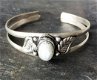 Tibetaans zilveren open armband met Onyx - 4 - Thumbnail