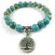 Turquoise Aqua armband met Levensboom - 1 - Thumbnail
