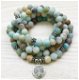 Amazoniet mala armband met Lotus bedel - 5 - Thumbnail