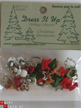 dress it up buttons christmas miniatures - 1