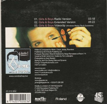 CD singel D ME - Girls & boys (radio versie) / extended versie / videoclip - 2