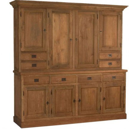 Buffetkast Haren teak 200 x 50/40 x 220cm dichte deuren - nr. 1