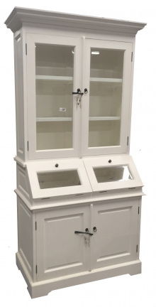Winkelkast Stina wit - wit 100 x 50/35 x 210 glaskleppen - nr. 1