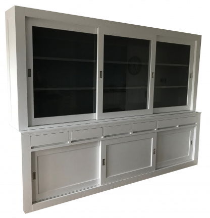 Buffetkast Enschede wit - grijs 300 x 50/40 x 220cm greeploos - nr. 1