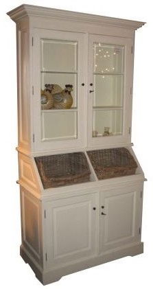 Buffetkast Bathmen wit rieten manden 100 x 50/30 x 210cm - nr. 1