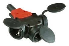 PCE Taurus volrubber verdeelblok zwart 230V 16A