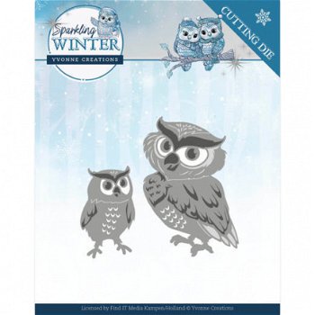 Yvonne Creations, Sparkling Winter - Winter Owls ; YCD10192 - 1