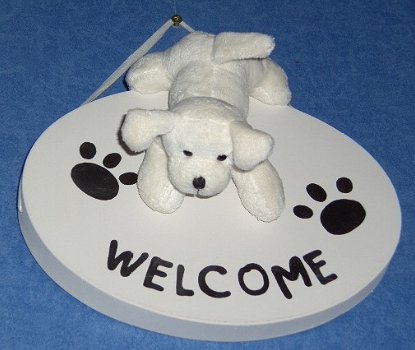 WANDDECORATIE MET PLUCHE HOND WELCOME WIT 32 STUKS Appletree - 2