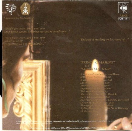singel Adam Ant - Prince Charming / Christian d’or - Afbeelding 2