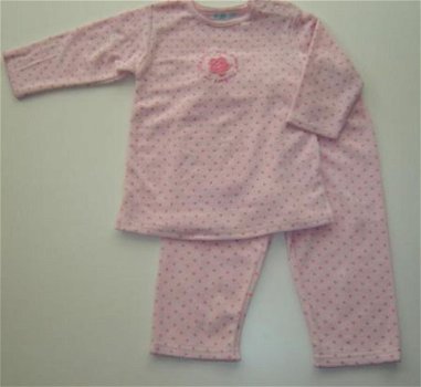 Feetje Badstof PYJAMA stippeltjes ROZE maat 80 - 1